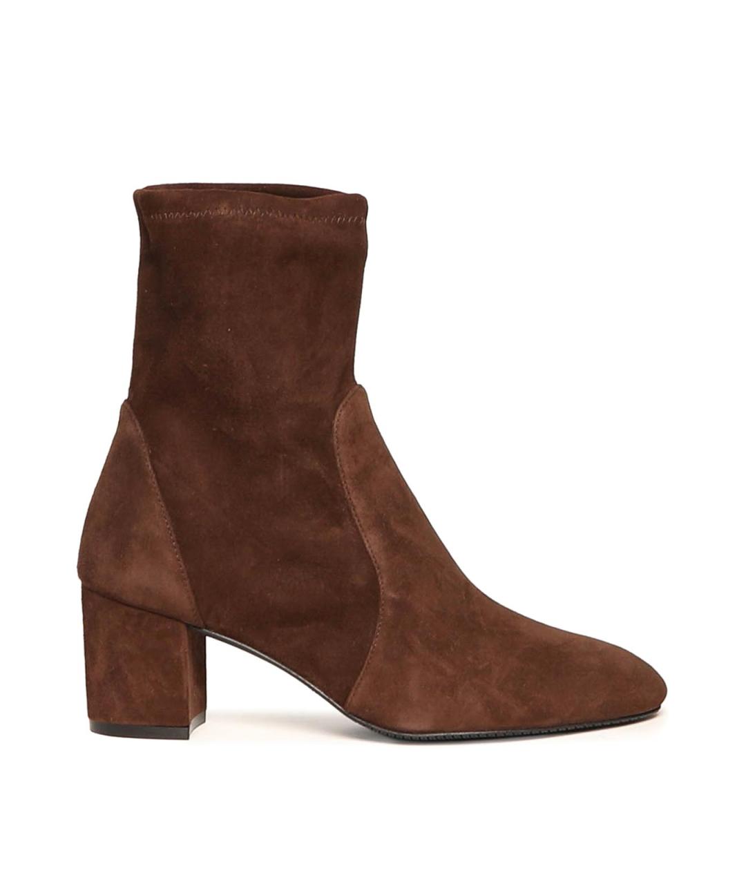 STUART WEITZMAN Коричневые замшевые ботильоны, фото 1