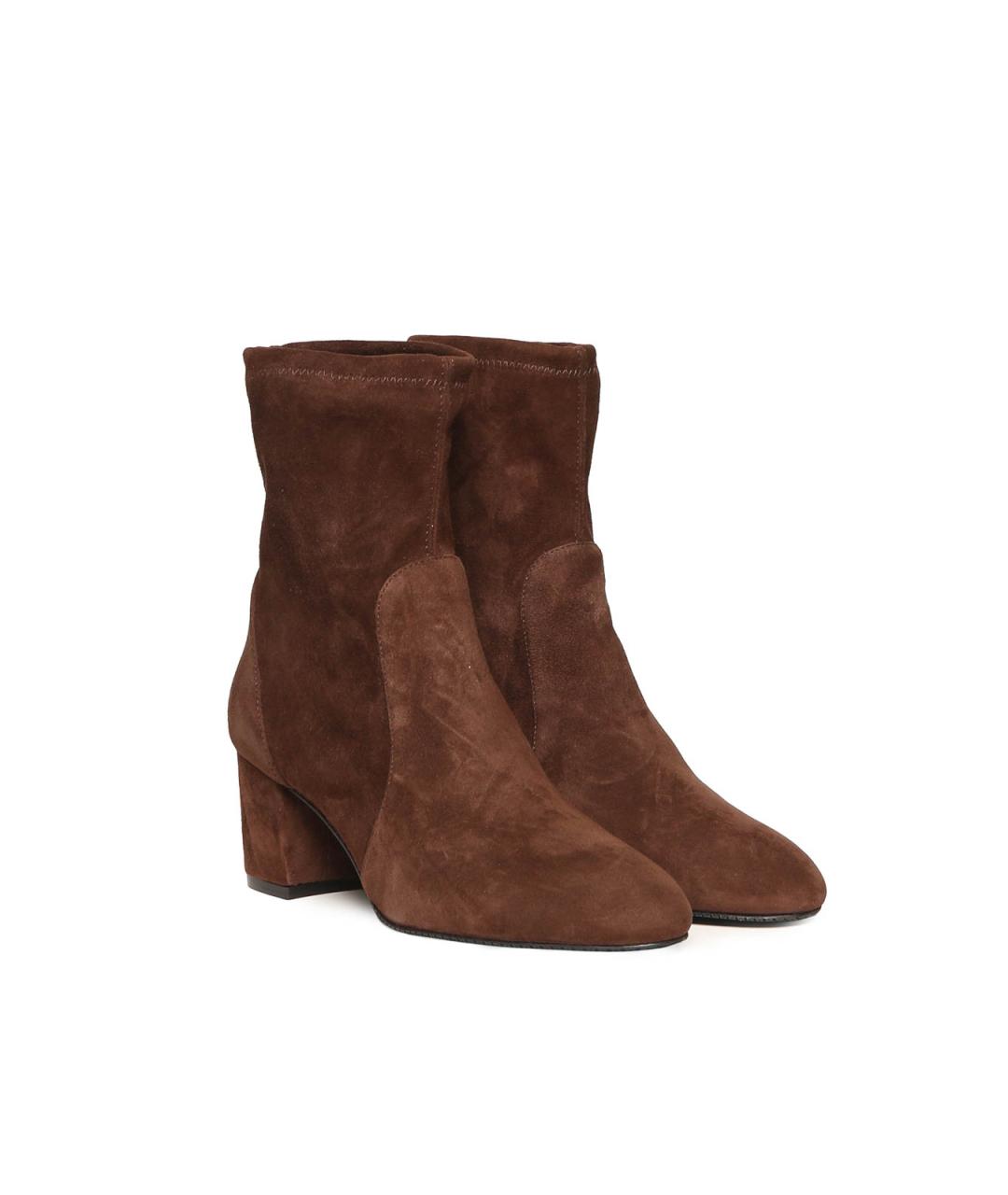 STUART WEITZMAN Коричневые замшевые ботильоны, фото 2