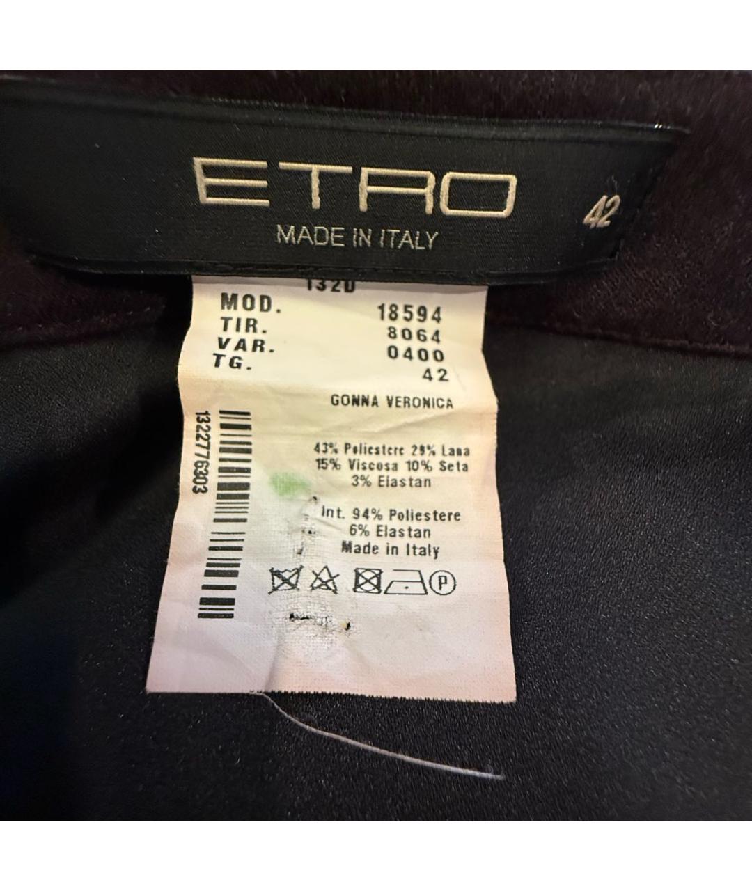 ETRO Мульти шерстяная юбка мини, фото 3