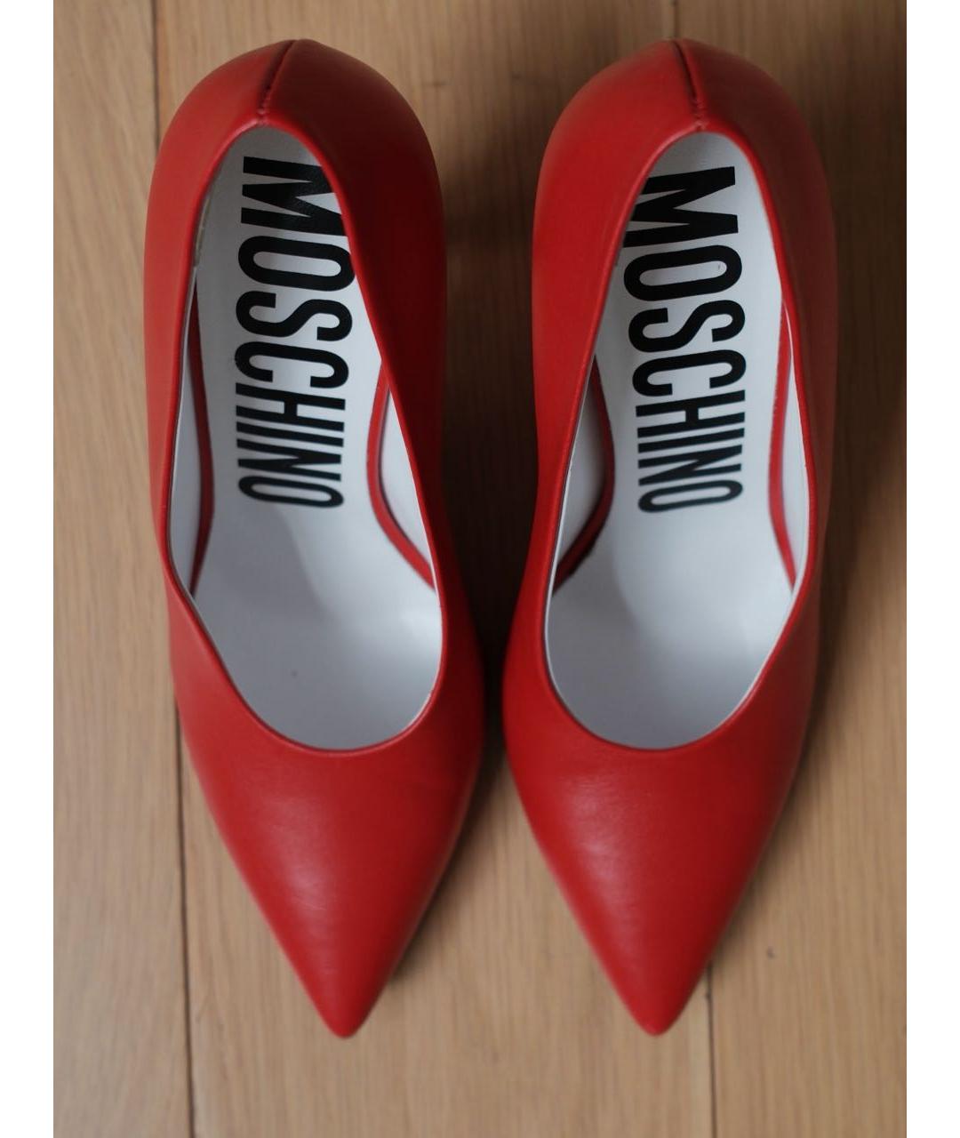MOSCHINO Красные кожаные туфли, фото 2