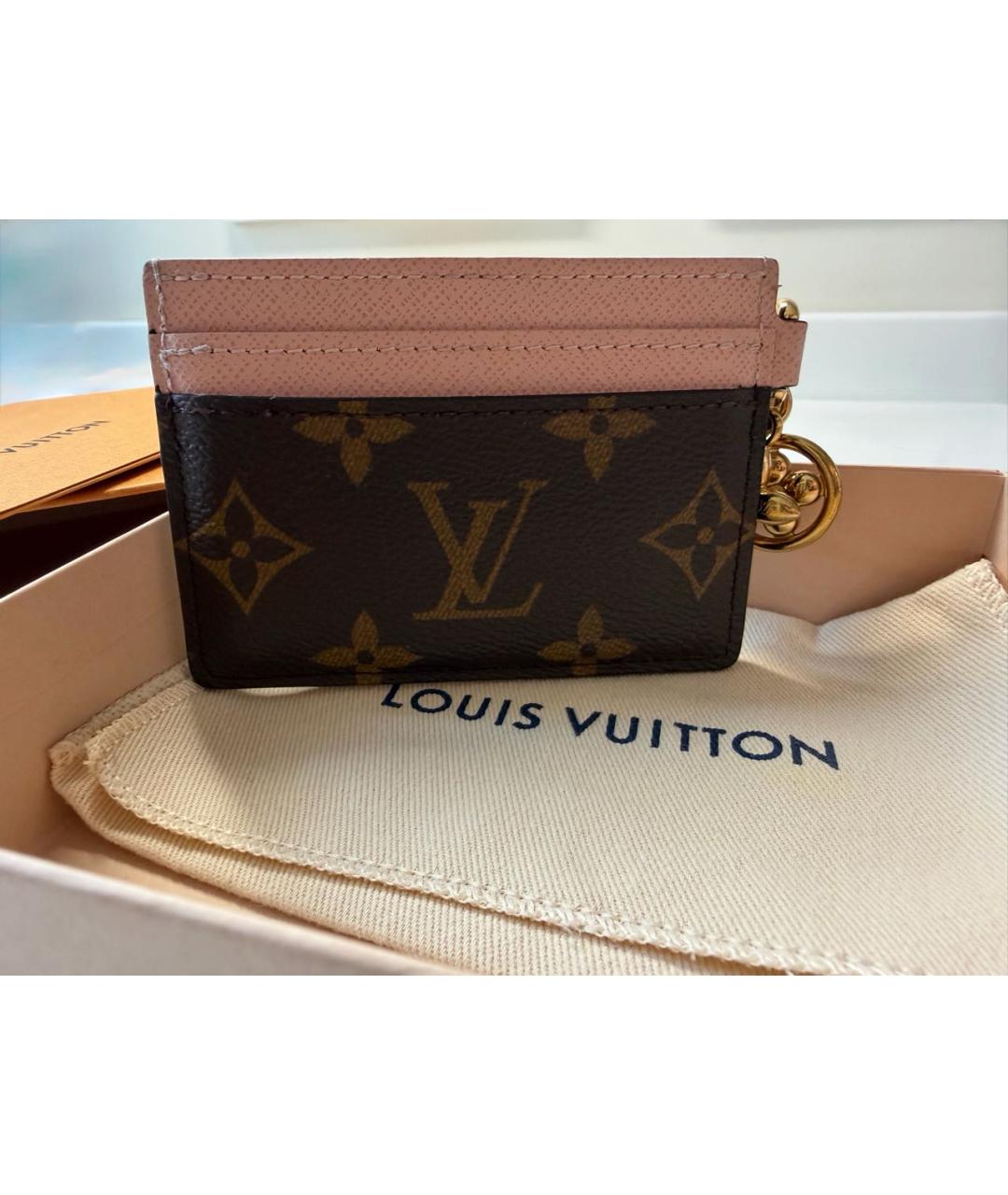 LOUIS VUITTON Коричневый кожаный кардхолдер, фото 2