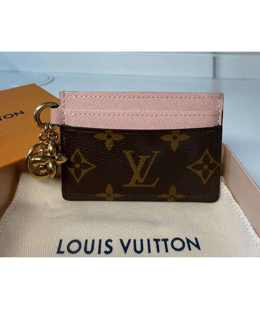 LOUIS VUITTON Коричневый кожаный кардхолдер, фото 3