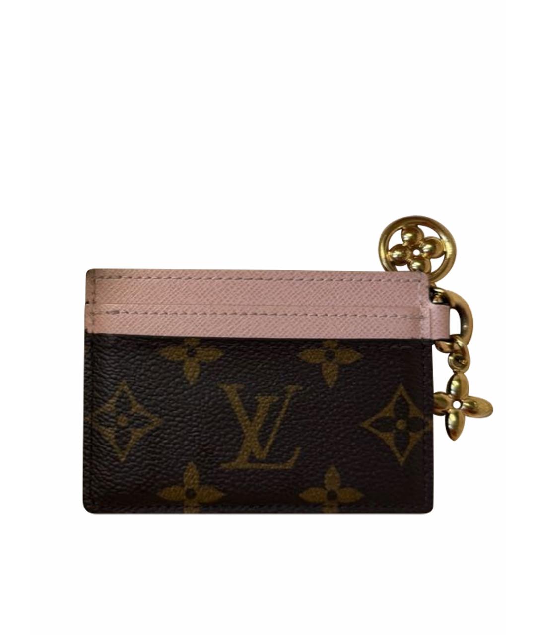 LOUIS VUITTON Коричневый кожаный кардхолдер, фото 1