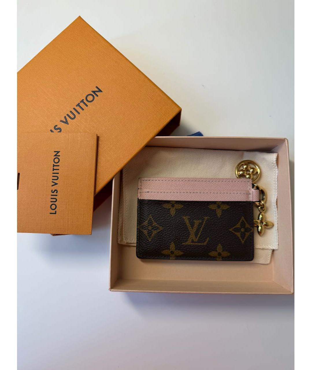 LOUIS VUITTON Коричневый кожаный кардхолдер, фото 6