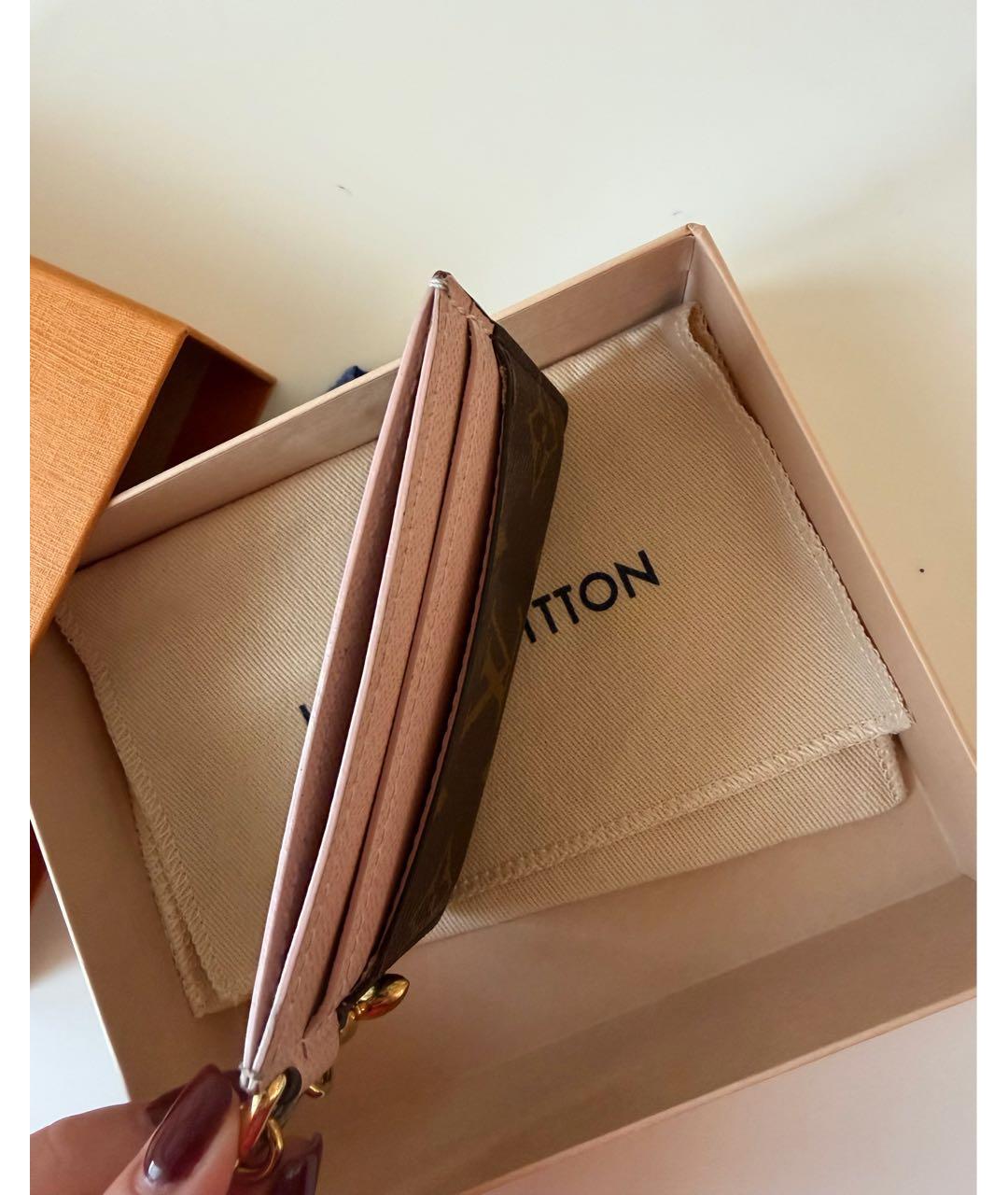 LOUIS VUITTON Коричневый кожаный кардхолдер, фото 4