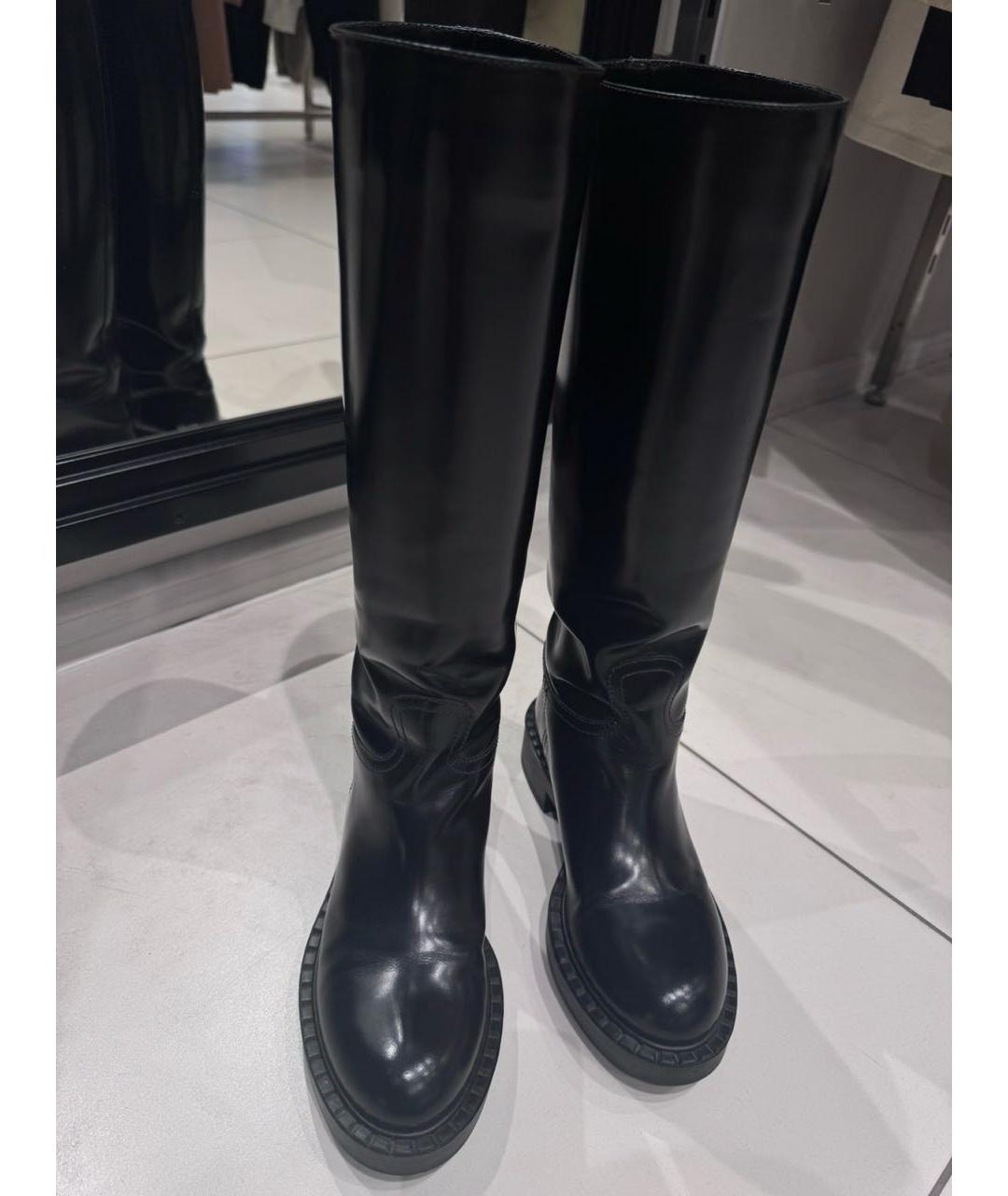 PRADA Черные кожаные сапоги, фото 5