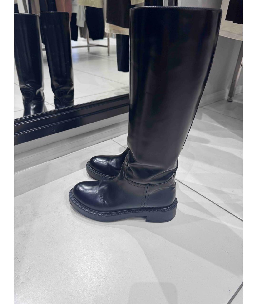 PRADA Черные кожаные сапоги, фото 4