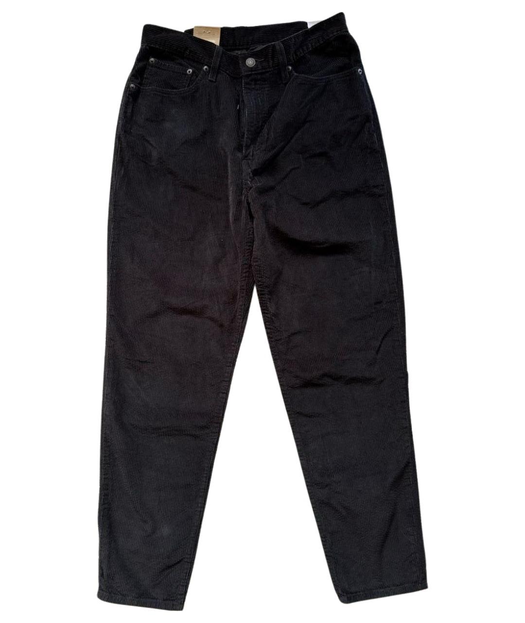 LEVI'S Черные хлопковые прямые брюки, фото 1