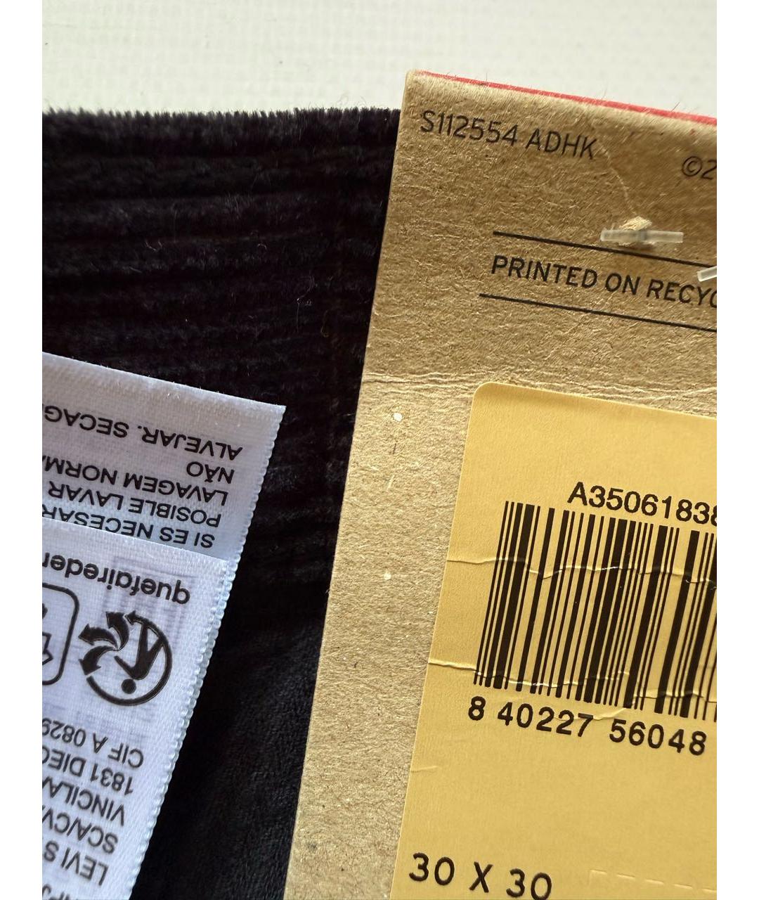 LEVI'S Черные хлопковые прямые брюки, фото 3