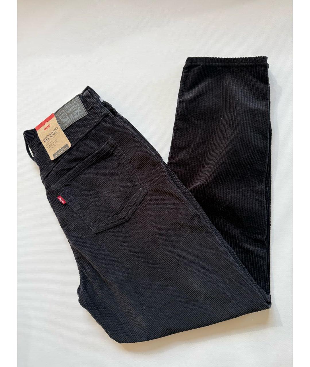 LEVI'S Черные хлопковые прямые брюки, фото 2