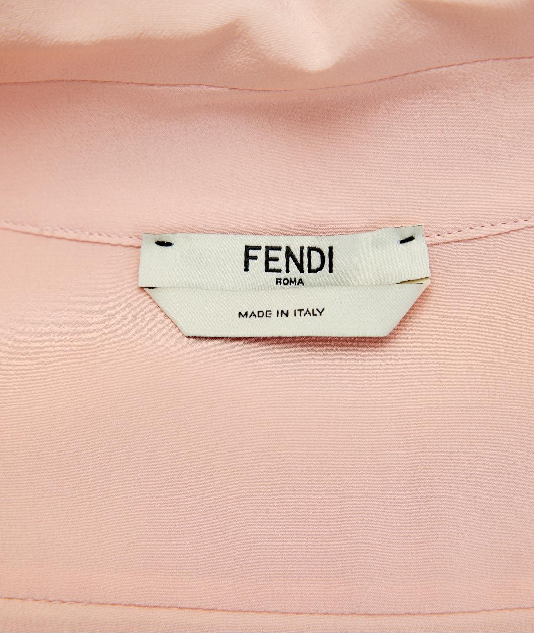 FENDI Коралловое шелковое повседневное платье, фото 3