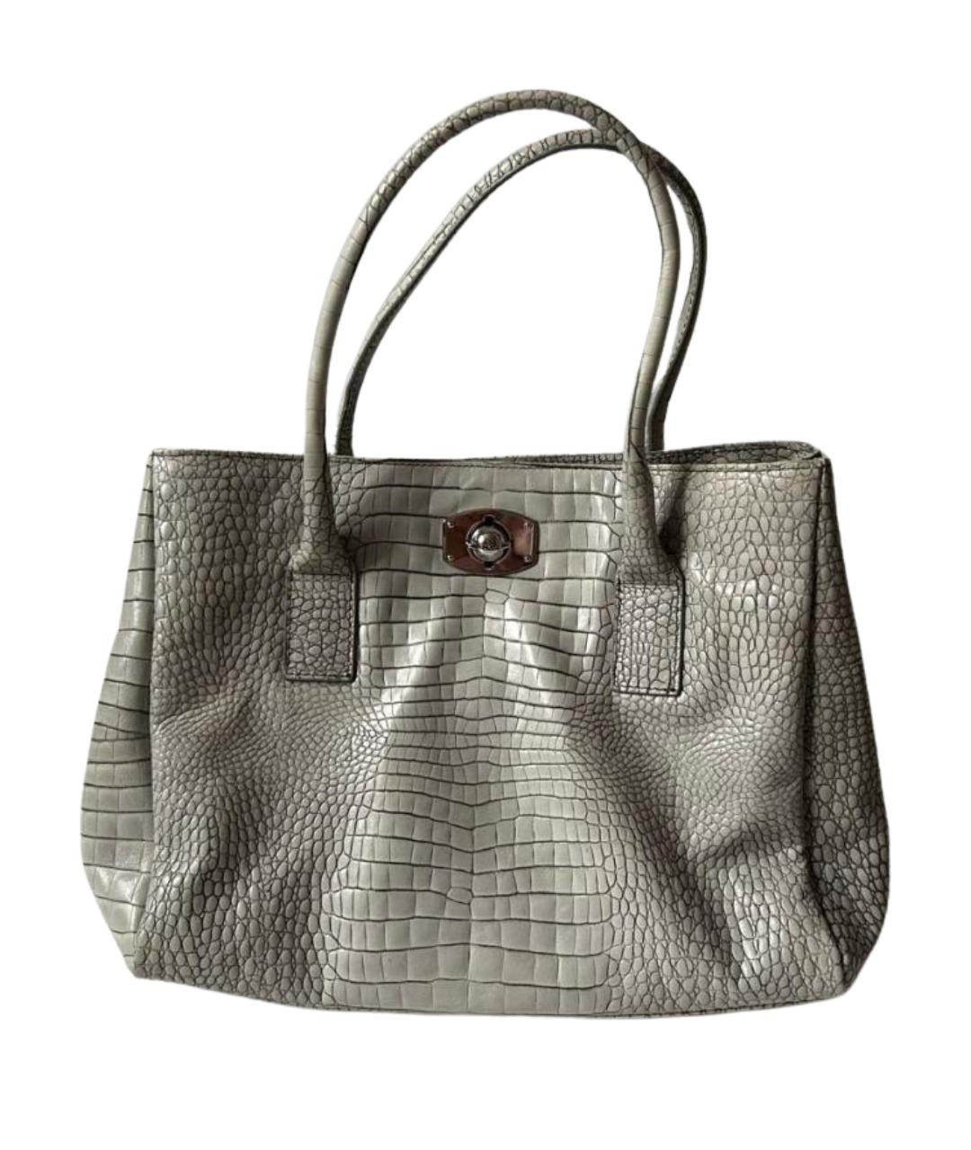 FURLA Серая кожаная сумка тоут, фото 1