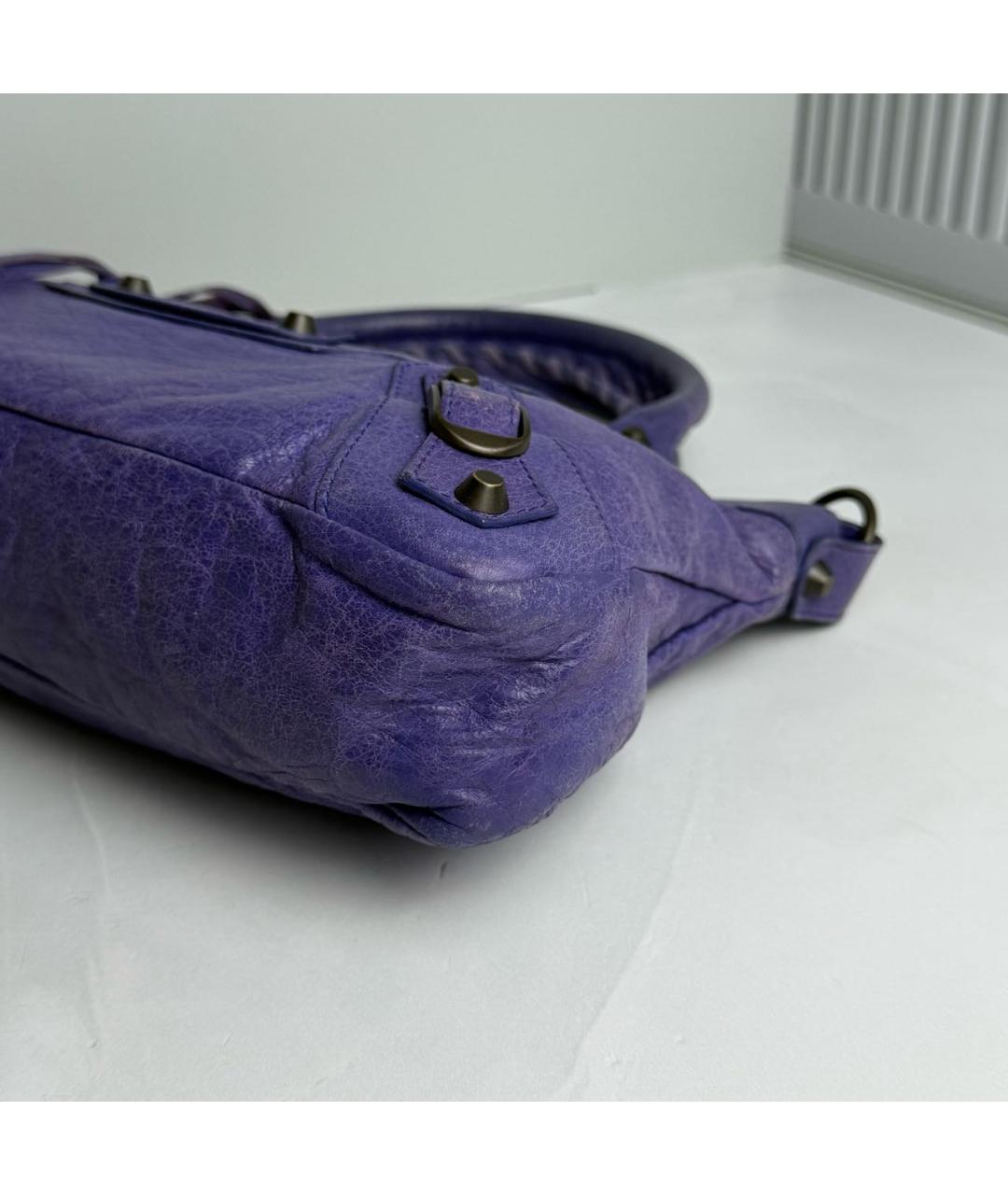 BALENCIAGA Фиолетовая кожаная сумка с короткими ручками, фото 4