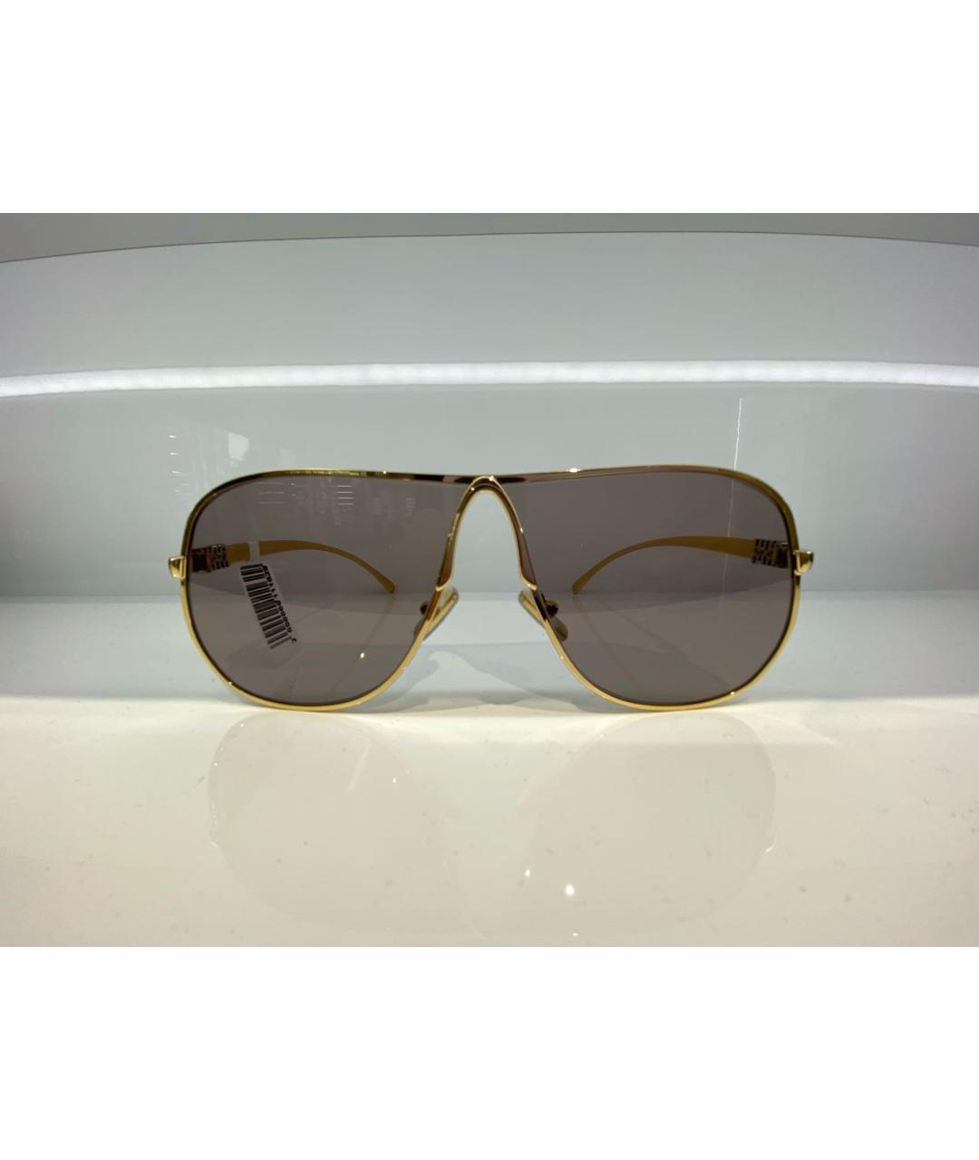 MIU MIU Золотые металлические солнцезащитные очки, фото 4