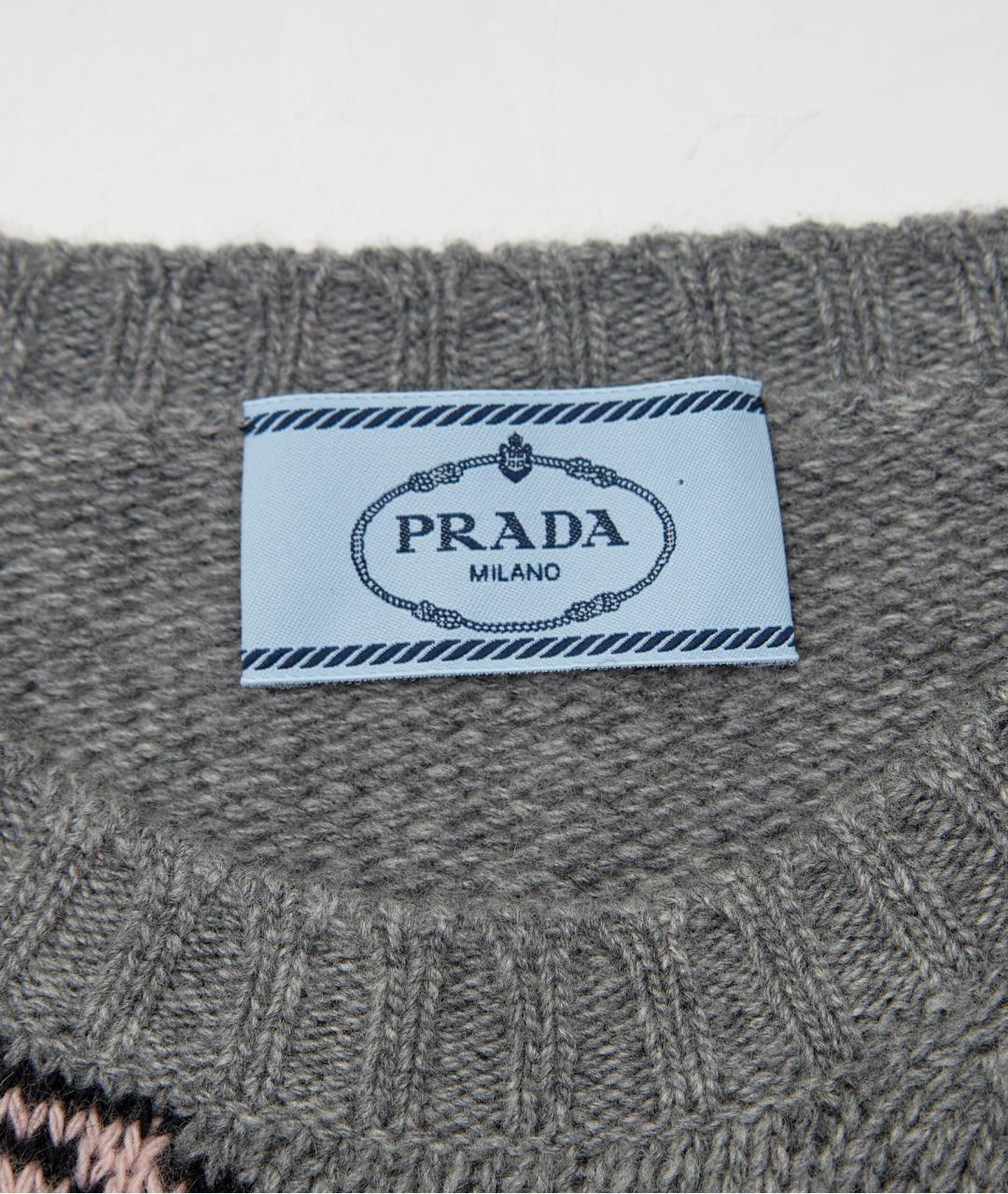 PRADA Серый шерстяной джемпер / свитер, фото 3
