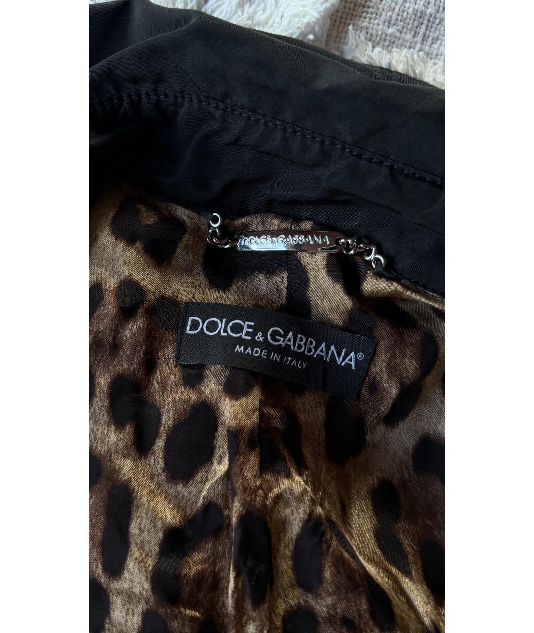 DOLCE&GABBANA Черный полиэстеровый тренч/плащ, фото 3