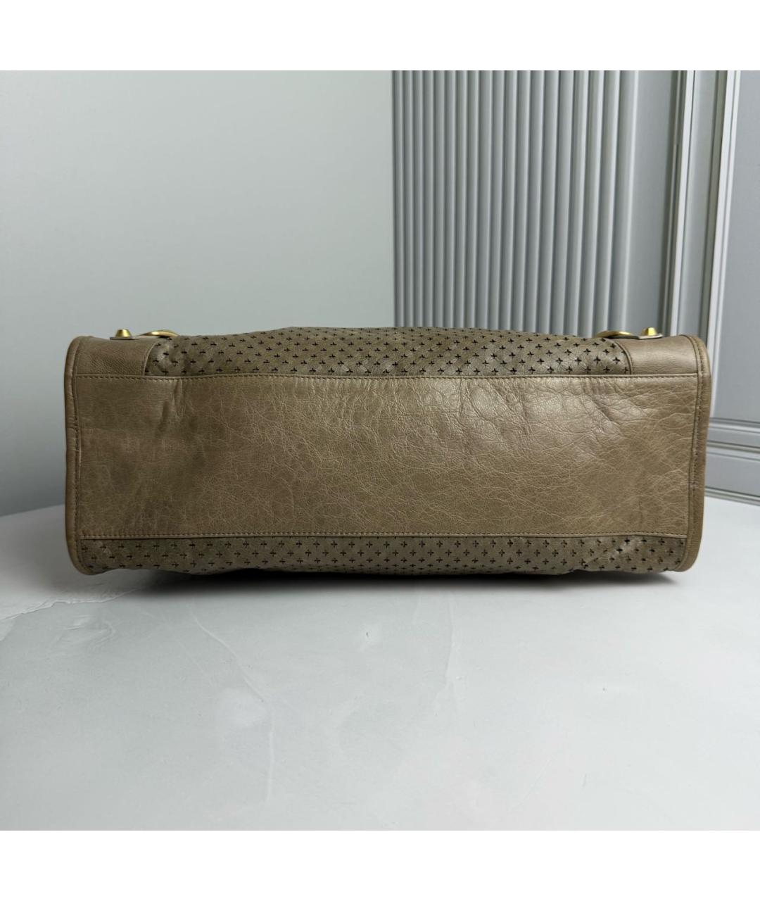 BALENCIAGA Коричневая кожаная сумка с короткими ручками, фото 3