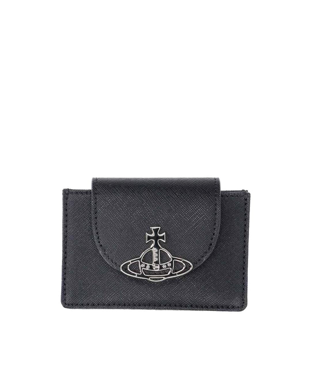 VIVIENNE WESTWOOD Черный кожаный кошелек, фото 1