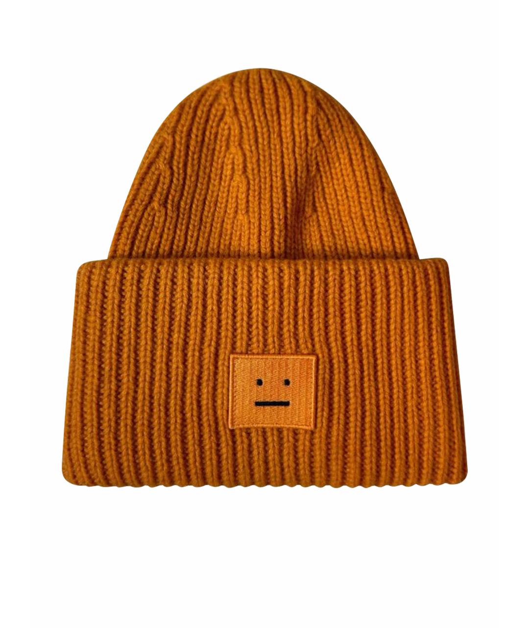 ACNE STUDIOS Оранжевая шерстяная шапка, фото 7