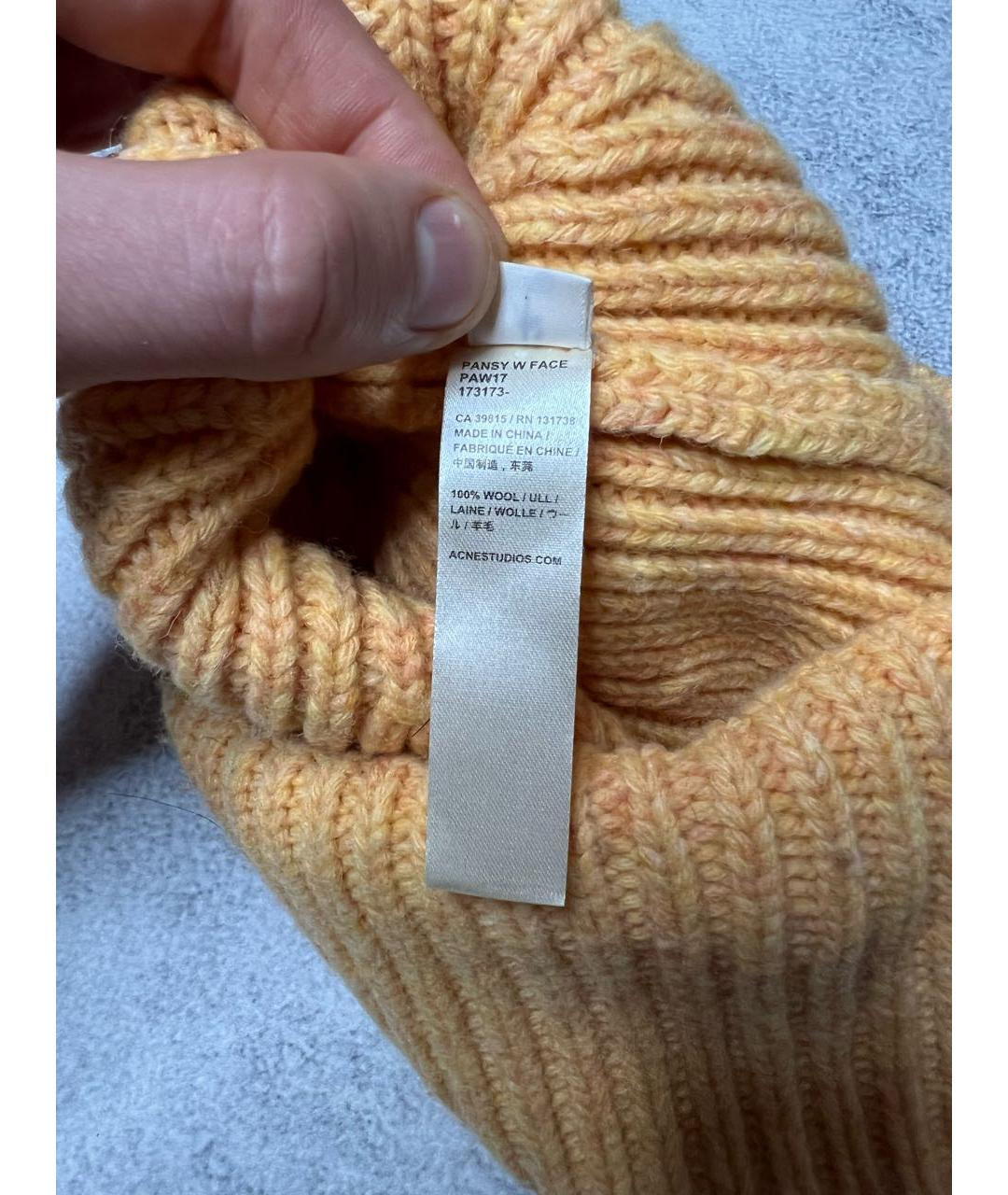 ACNE STUDIOS Оранжевая шерстяная шапка, фото 6