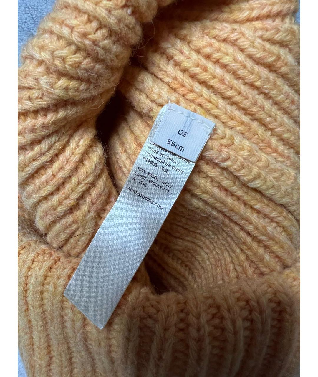 ACNE STUDIOS Оранжевая шерстяная шапка, фото 5