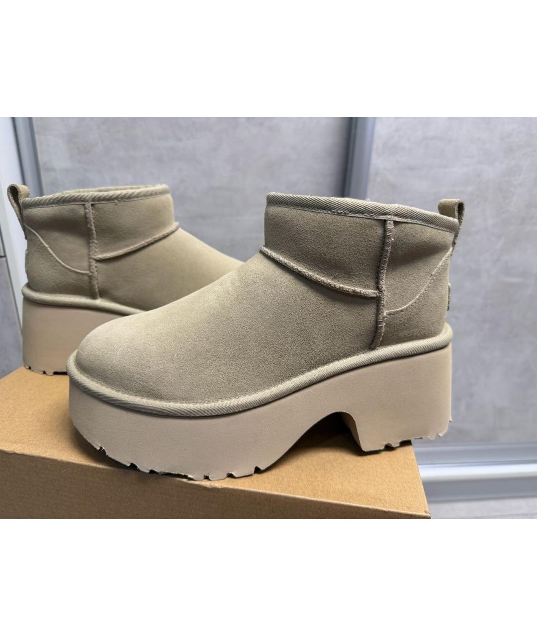 UGG Бежевые замшевые ботинки, фото 5