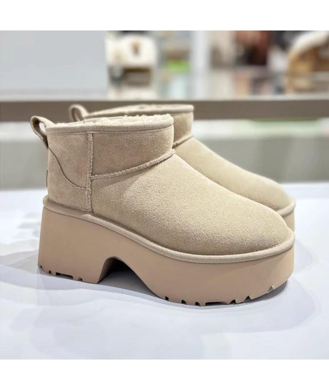 UGG Бежевые замшевые ботинки, фото 8