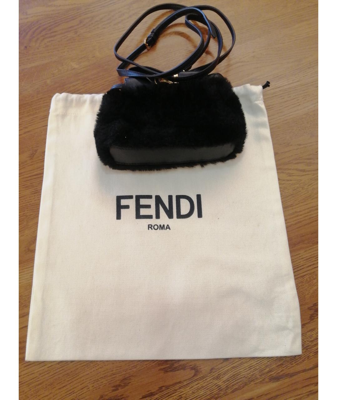 FENDI Черная меховая сумка через плечо, фото 3