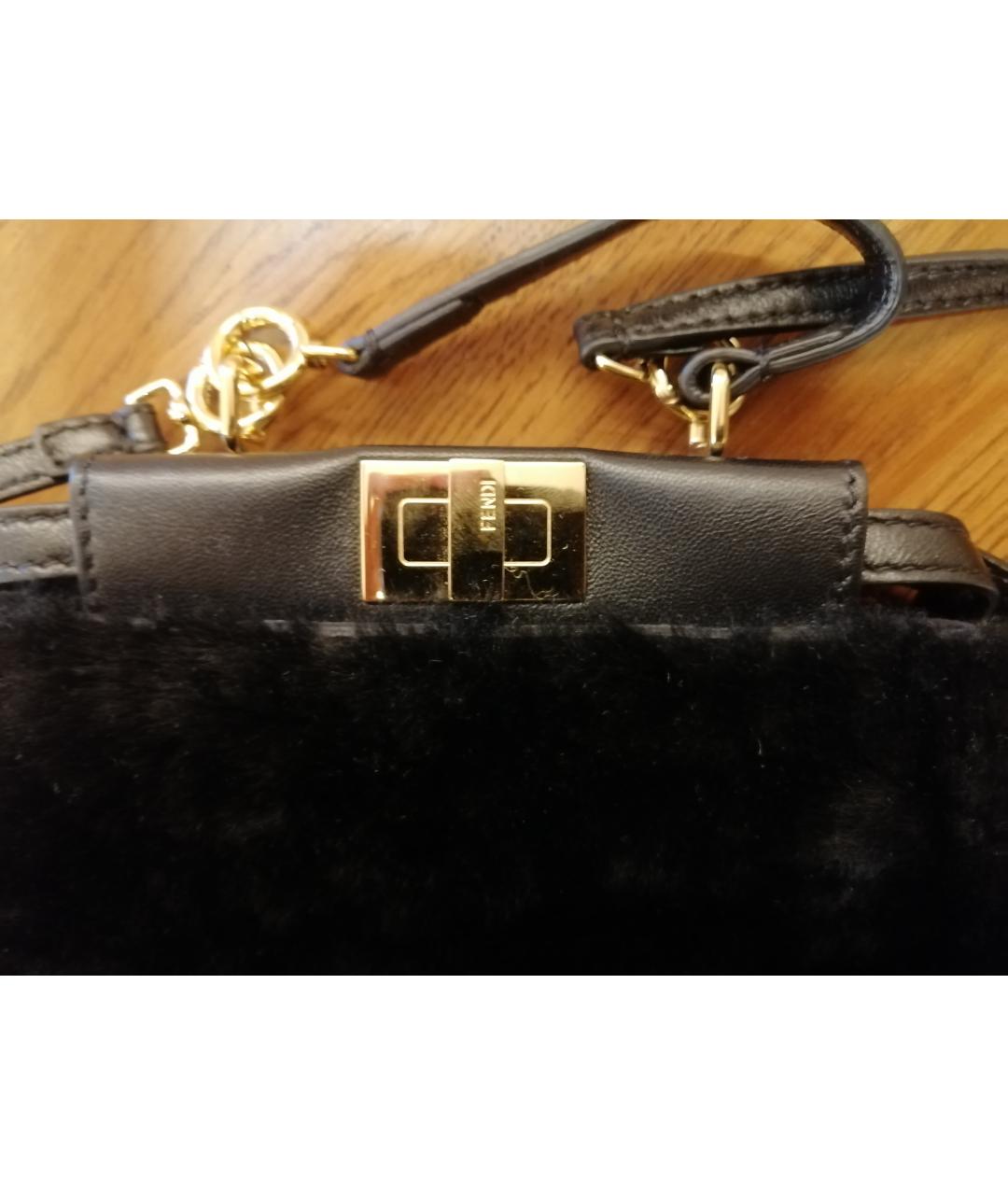 FENDI Черная меховая сумка через плечо, фото 4