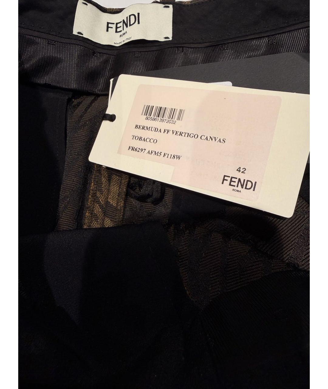 FENDI Коричневые шорты, фото 3