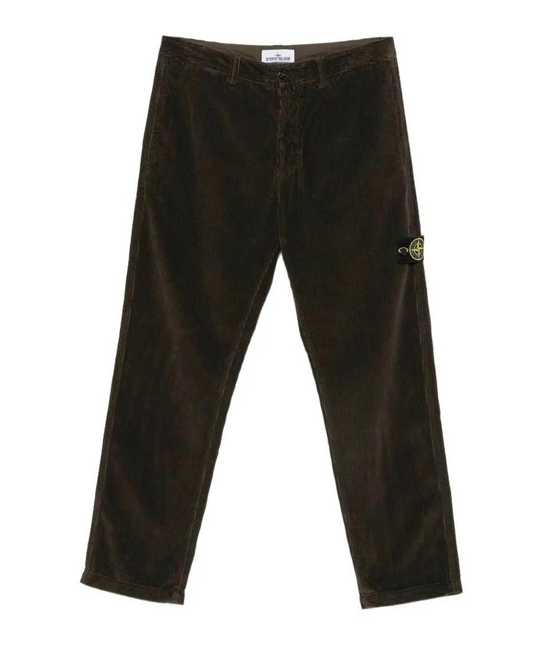 STONE ISLAND Серые хлопковые повседневные брюки, фото 1