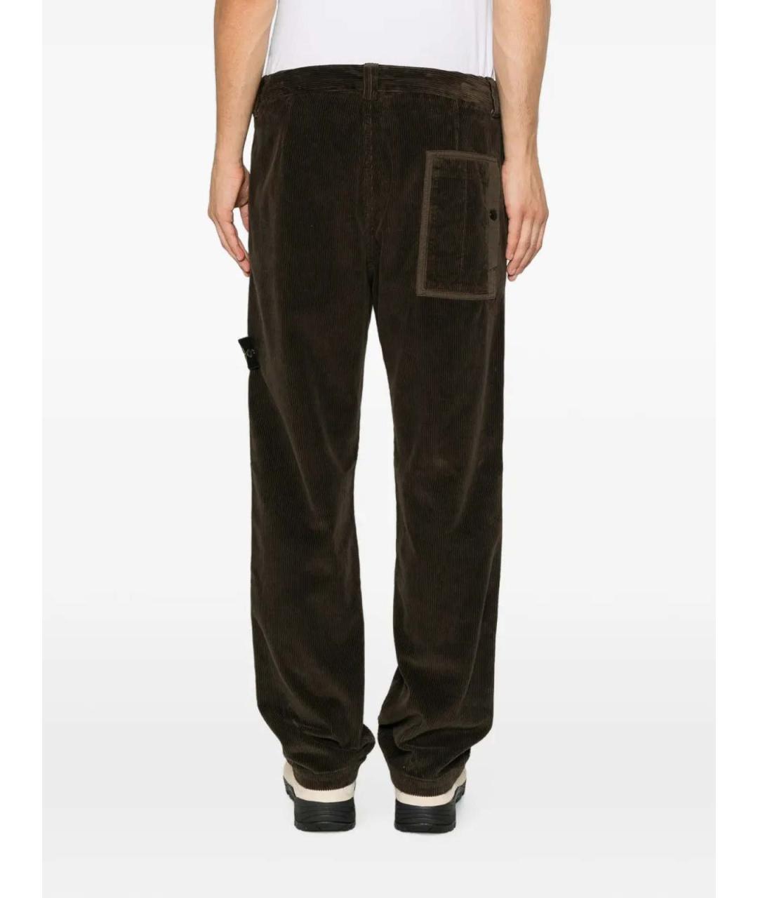 STONE ISLAND Серые хлопковые повседневные брюки, фото 3