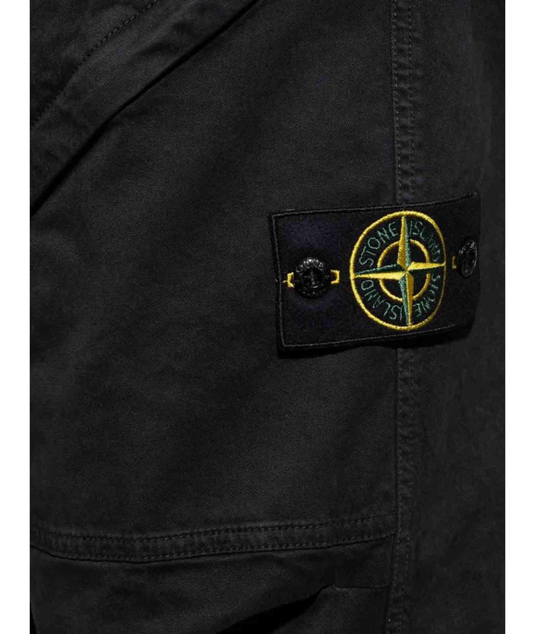 STONE ISLAND Черные хлопковые повседневные брюки, фото 4