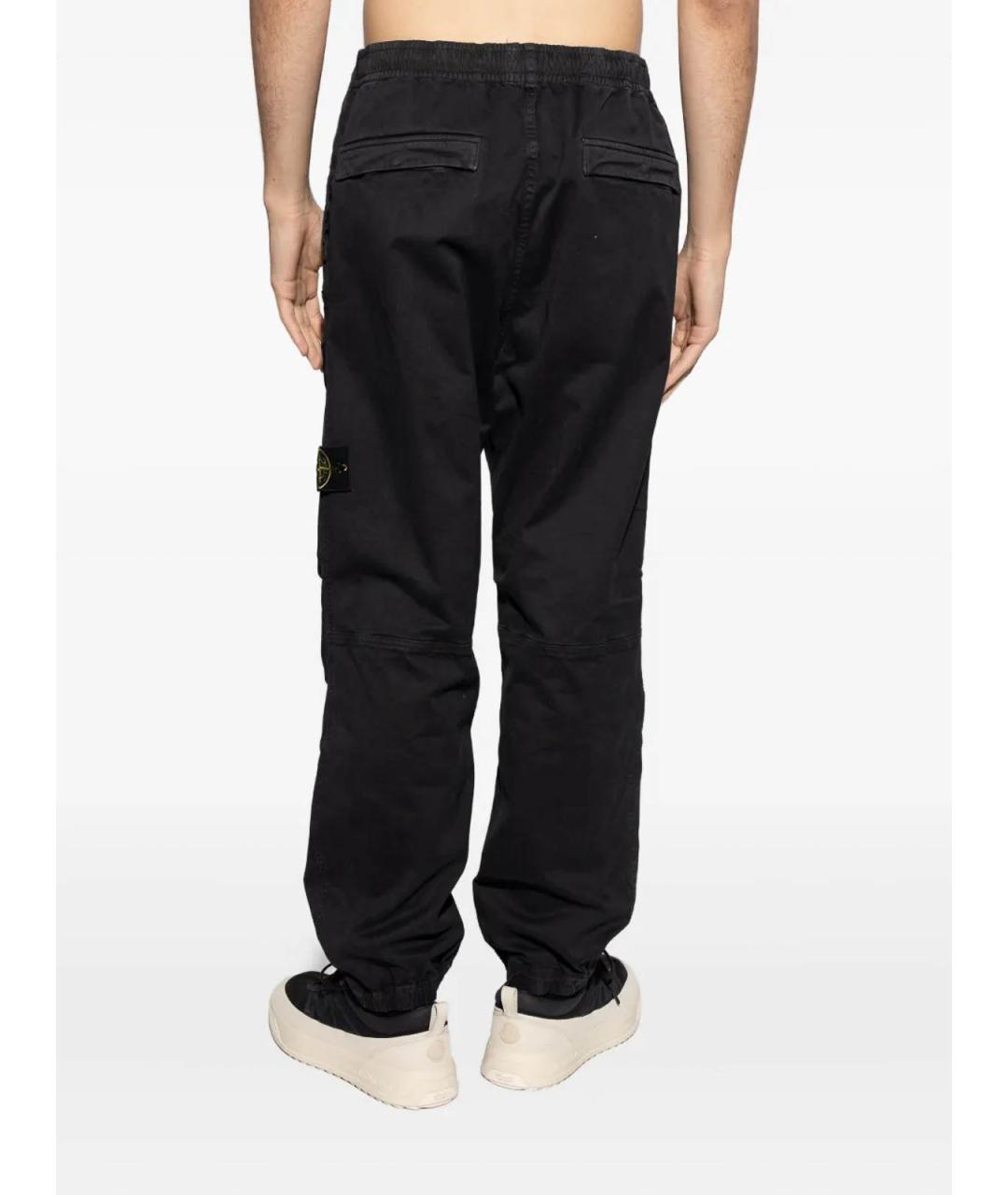 STONE ISLAND Черные хлопковые повседневные брюки, фото 2