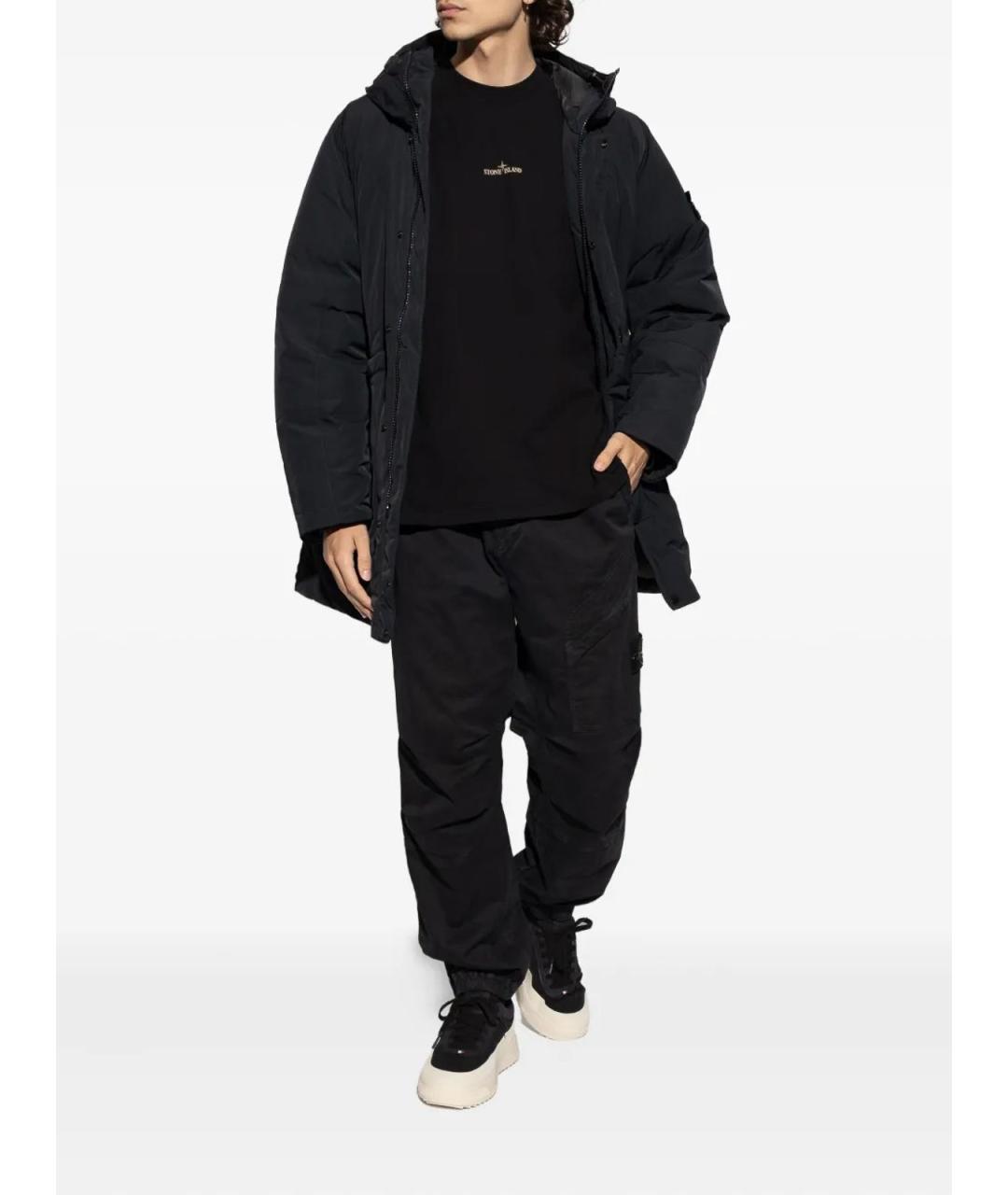 STONE ISLAND Черные хлопковые повседневные брюки, фото 3