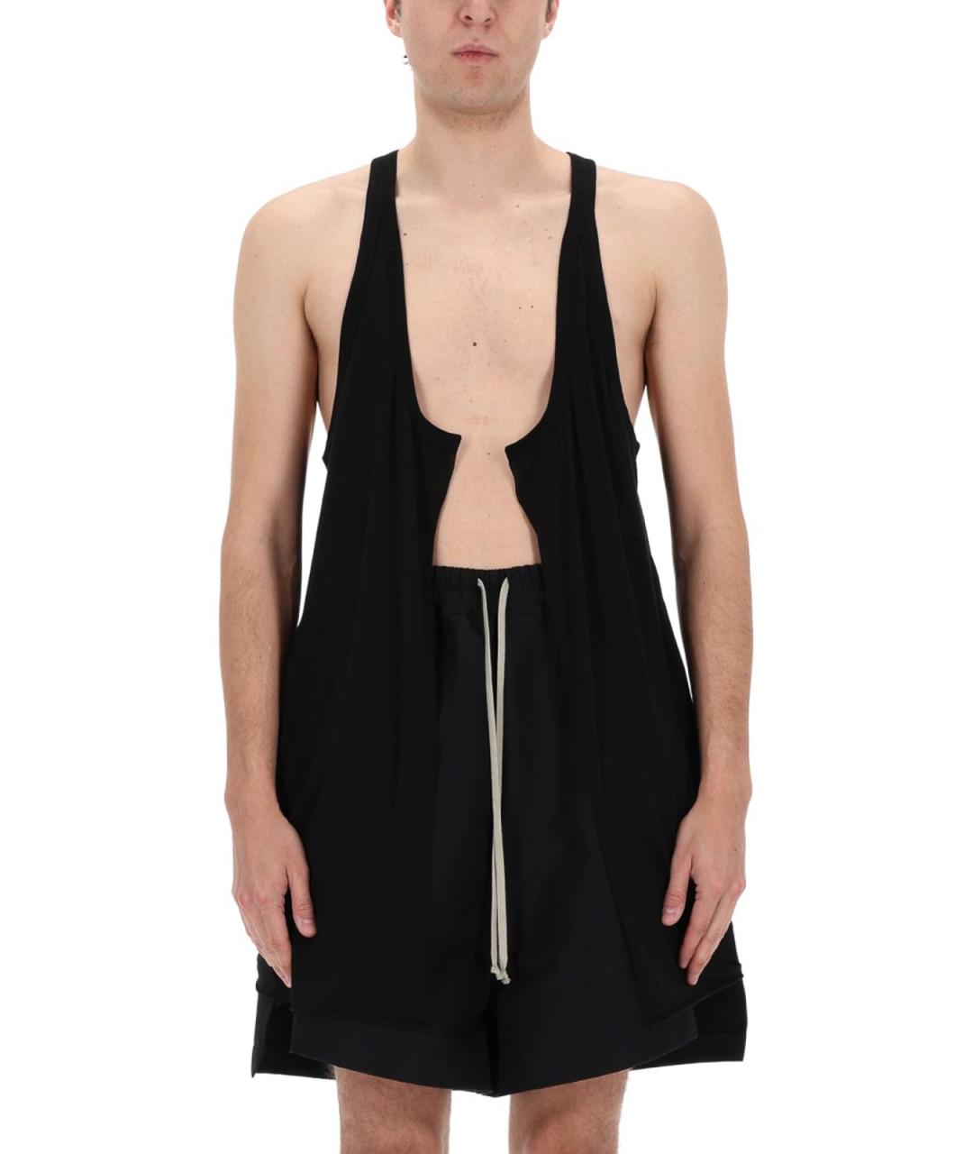 RICK OWENS Черная хлопковая майка, фото 5