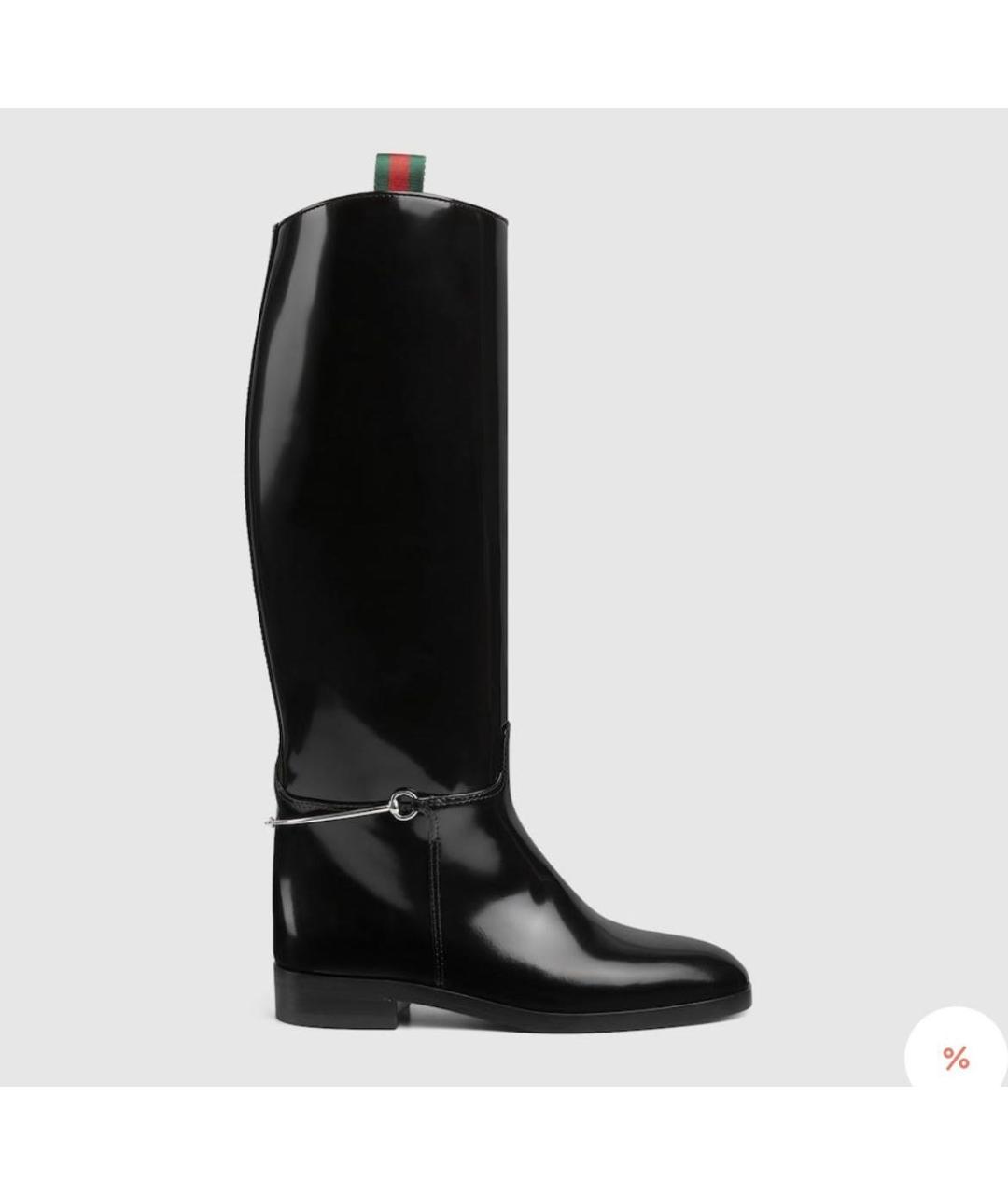 GUCCI Черные кожаные сапоги, фото 5