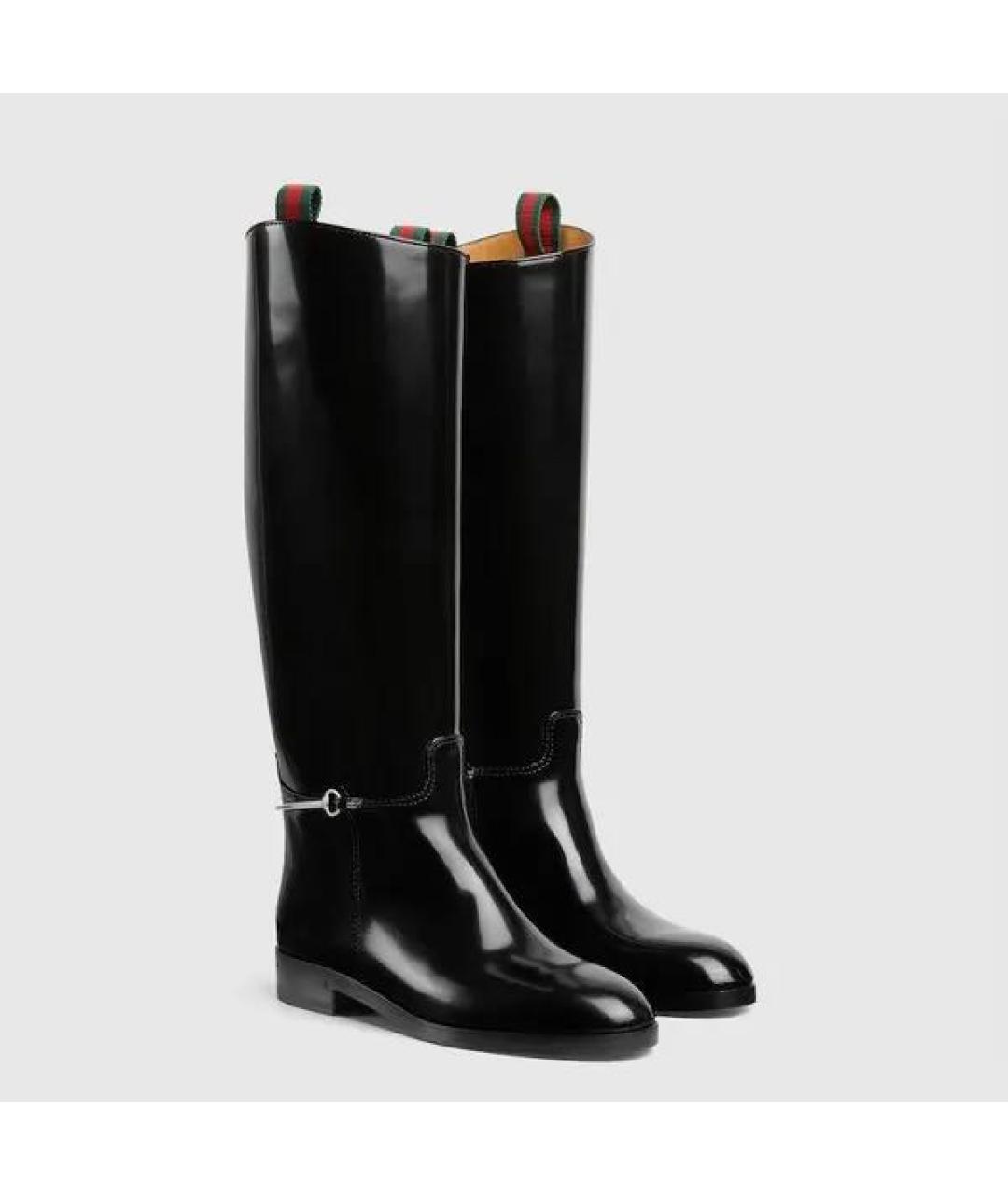 GUCCI Черные кожаные сапоги, фото 2