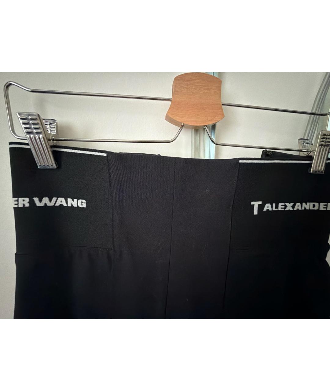ALEXANDER WANG Черная хлопко-эластановая юбка мини, фото 3