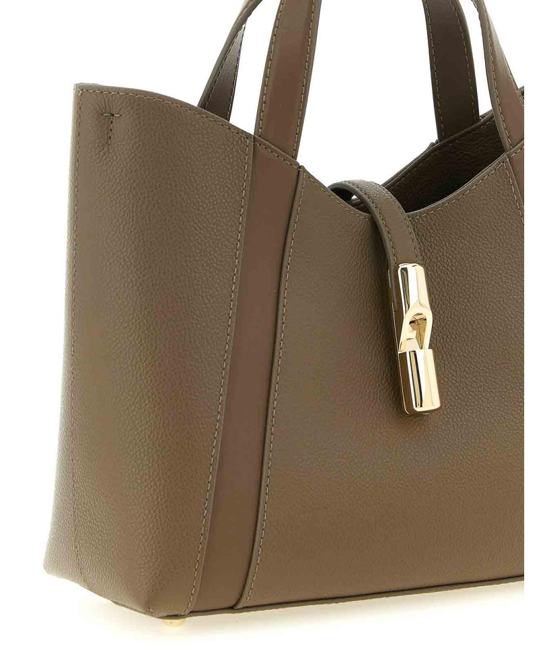 FURLA Серая кожаная сумка тоут, фото 3