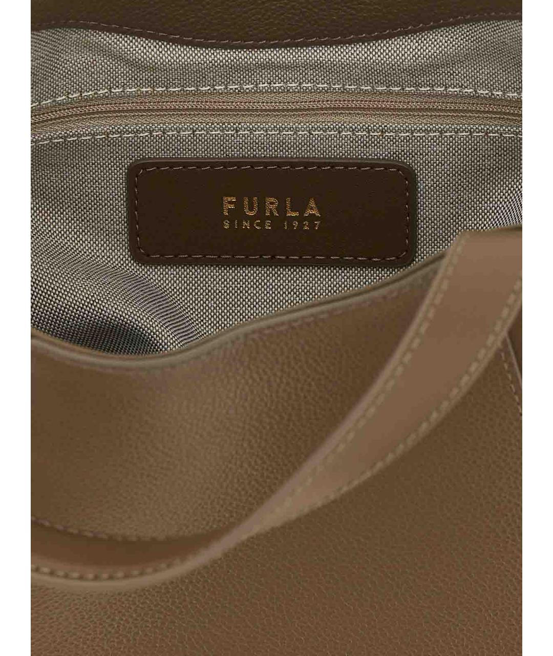 FURLA Серая кожаная сумка тоут, фото 4