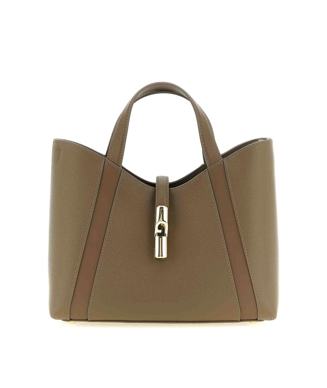 FURLA Серая кожаная сумка тоут, фото 1