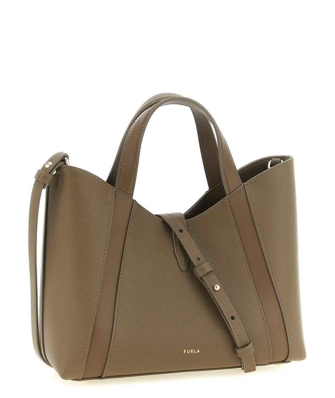 FURLA Серая кожаная сумка тоут, фото 2
