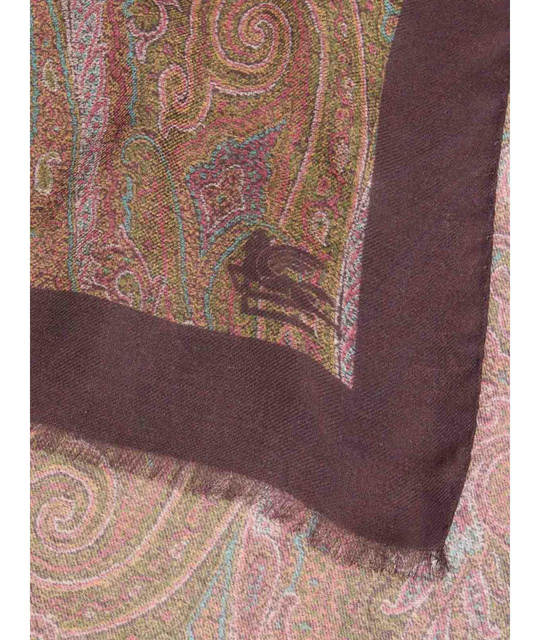 ETRO Коричневый кашемировый шарф, фото 3