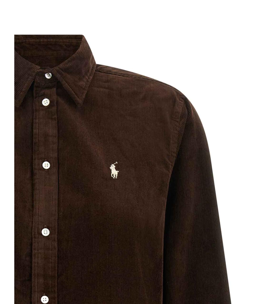 POLO RALPH LAUREN Коричневая хлопковая рубашка, фото 3
