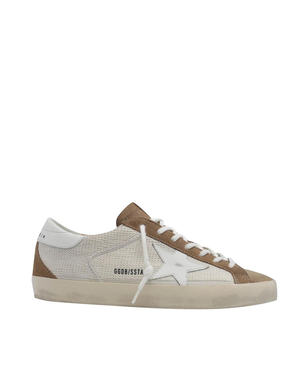 GOLDEN GOOSE Бежевые кожаные низкие кроссовки / кеды, фото 1