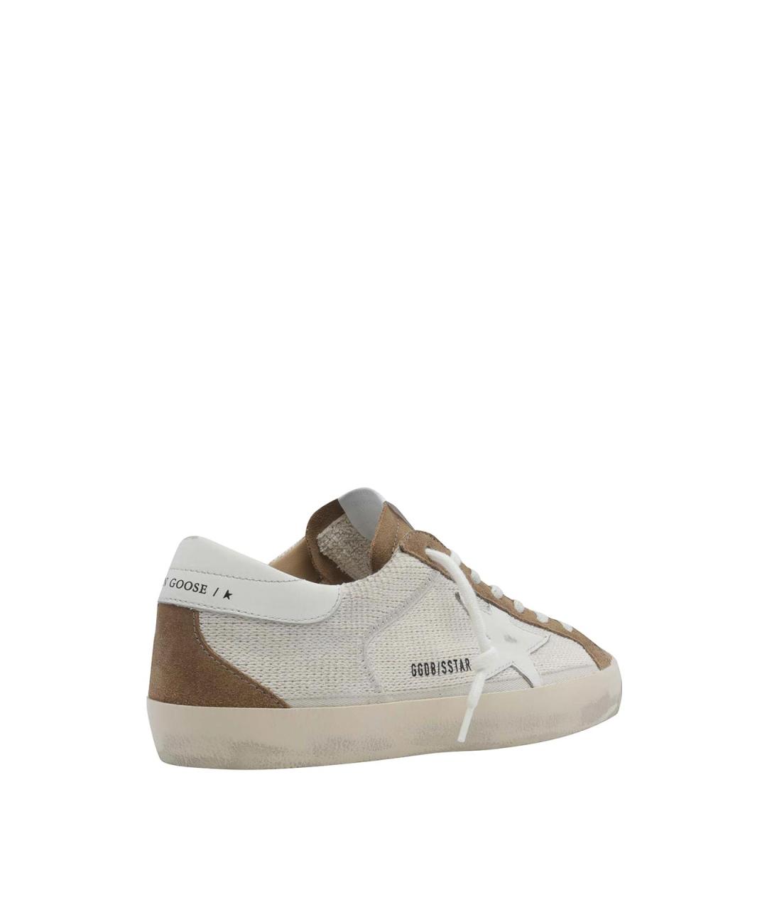 GOLDEN GOOSE Бежевые кожаные низкие кроссовки / кеды, фото 3