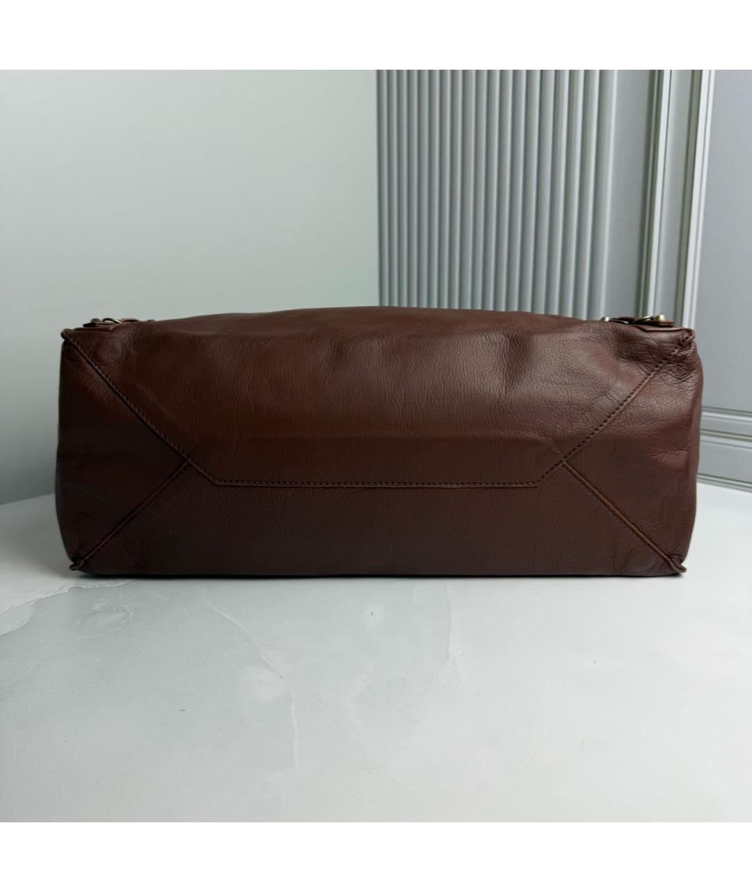 BALENCIAGA Коричневая кожаная сумка тоут, фото 3