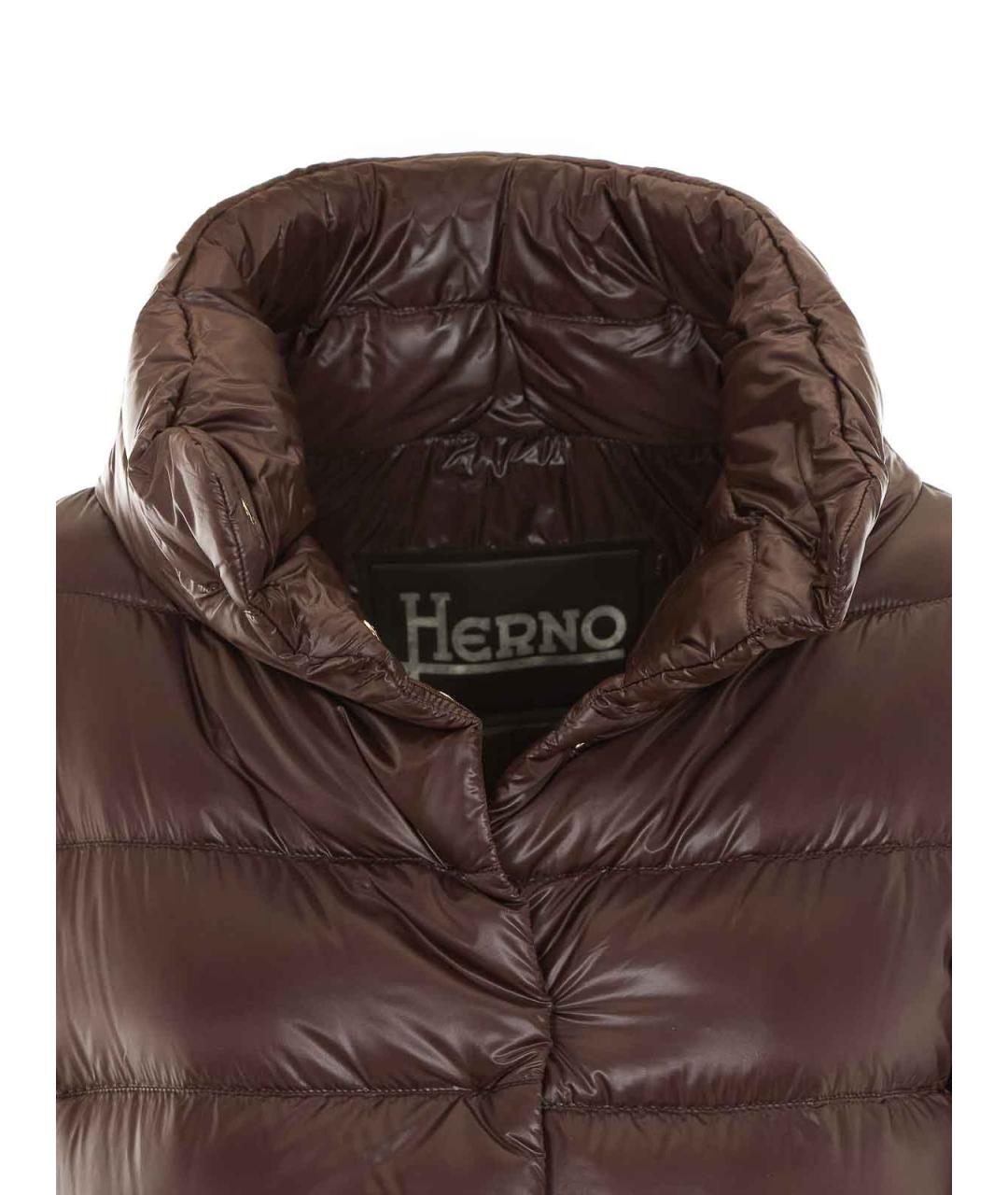 HERNO Коричневый пуховик, фото 4