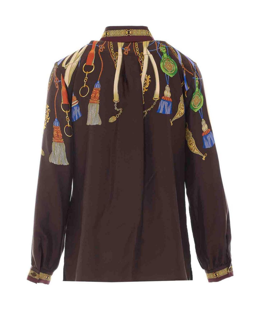 ETRO Коричневая шелковая рубашка, фото 2